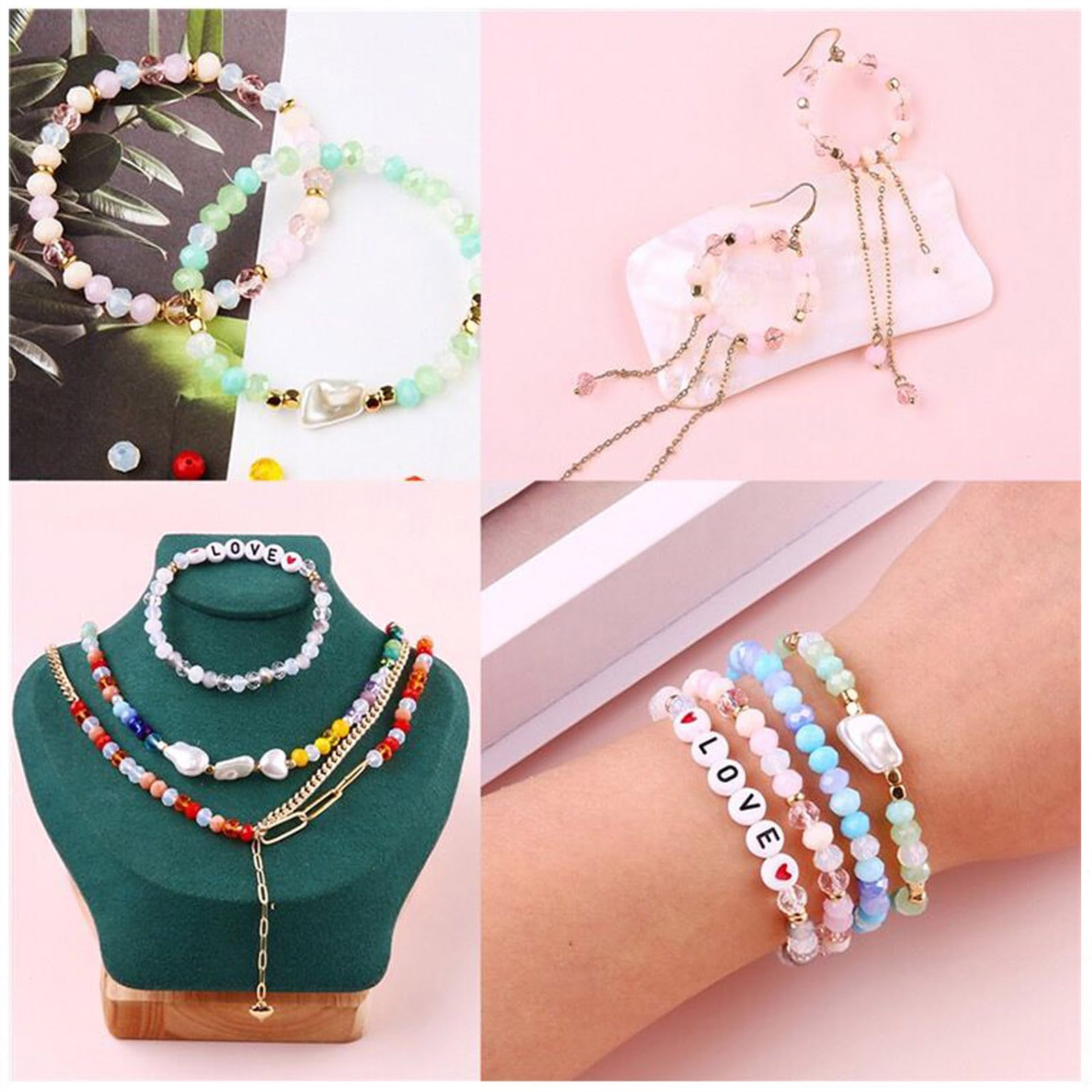 Amazon.co.jp: CrzBeadss 100個 ホワイトクリスタルガラスビーズ